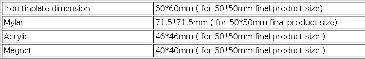1000pcs Materials for Photo Magnet Fridge Magnet Making Machine DIY Craft Used for Fridge Magnet 50*50mm Size