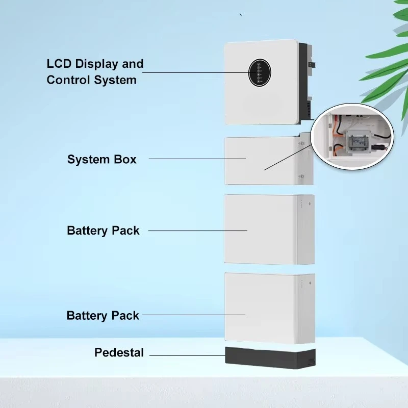 عاكس هجين 6KW + بطارية تخزين 30.72KWH نظام تخزين الطاقة المنزلي الكل في واحد