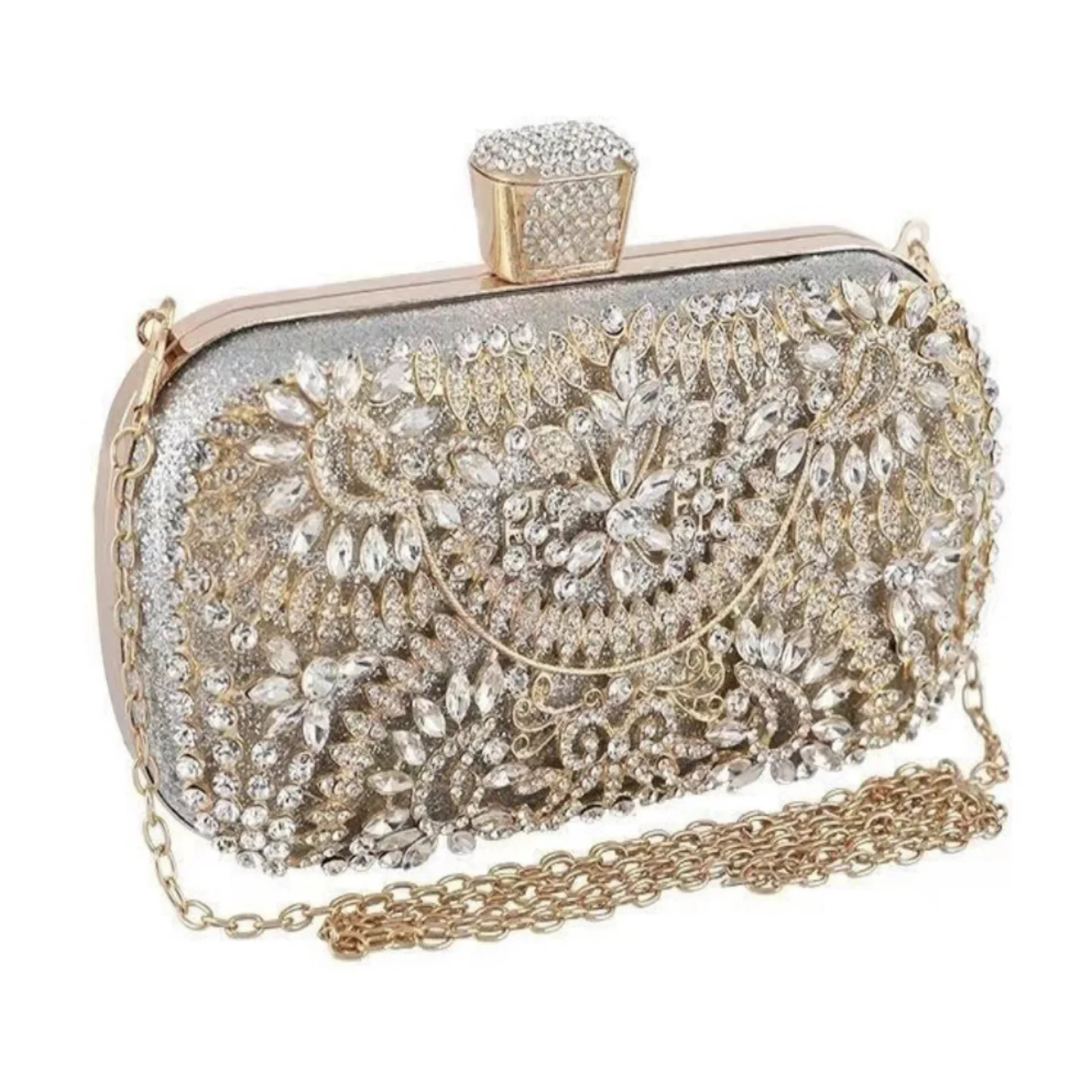 

Ele Diamond Rhinestone Evening Clutch Bag for Women Girls Faionable ell aped Handbag Single Strap PU Leather