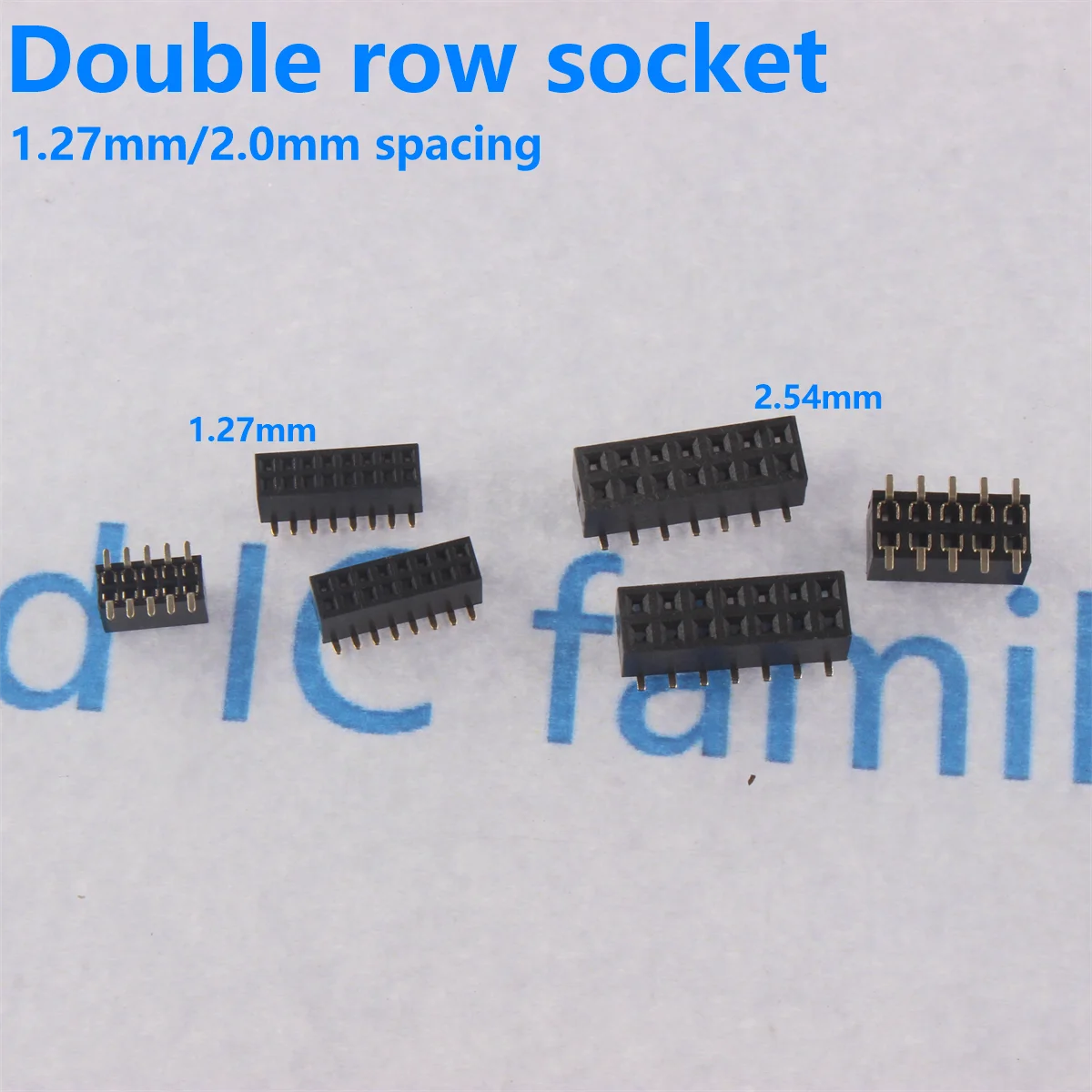 10/5pcs 2.00mm 1.27 Double Row Straight Female 2-40P Pin Header Socket Connector 2x2/3/4/5/6/7/8/9/10/12/14/16/18/20/25/30/40Pin