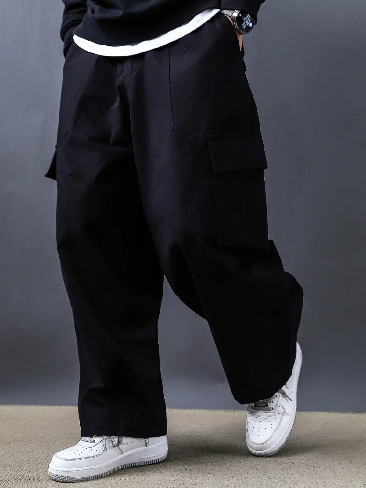 

Bla Casual Workwear Pants Men's Spring Autumn Loose Wide Leg Multi ket Faion Brand Youthful Sle Straight Cut Trousers