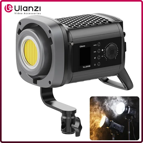 Ulanzi VL-200Bi 200W V-Mount COB Light Controle de aplicativo sem fio 2700K-6500K Luz de vídeo para Skit Vídeo Fotografia