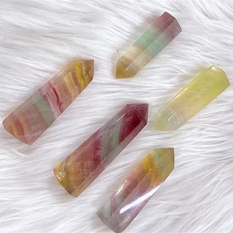 نقطة عصا الفلوريت من الكوارتز الطبيعي ، برج الكريستال عالي الجودة ، ديكور المنزل #5