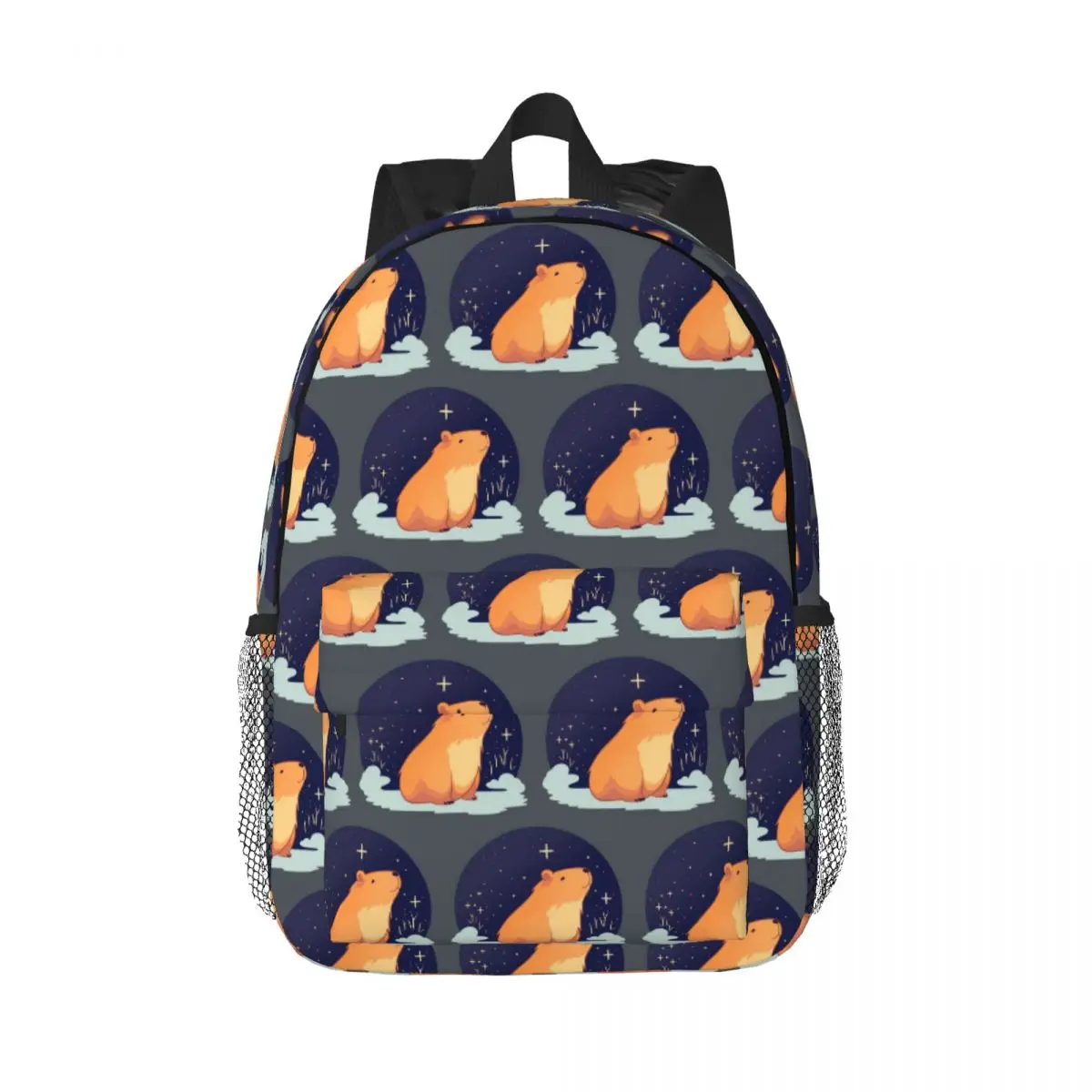 Capybara And Stars Starry Night Backpack Daypack Large Capacity Boys Girls BookBag Shoulder Bags for Unisex Children School Bag