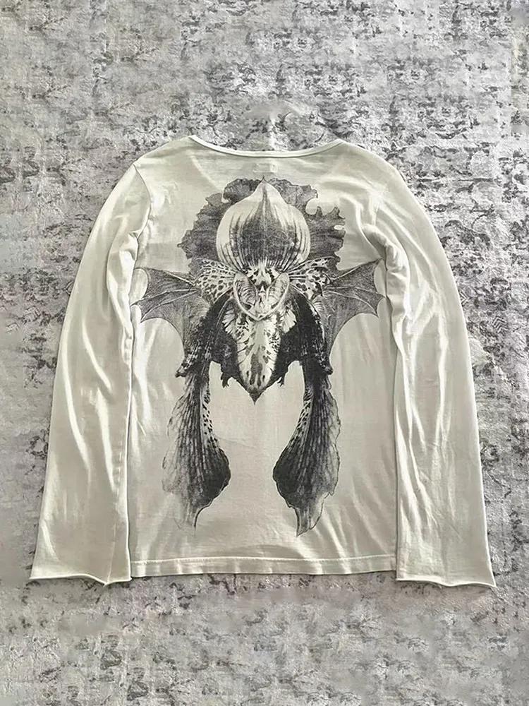 FANTASTION LGB-themed long-sleeved T-shirt with snake print. Unisex design, loose fit. Suitable for both men and women tops
