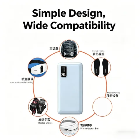 Портативное зарядное устройство (Power Bank) 10000/20000 мАч 7.4В 12В для одежды с подогревом и кондиционированием, для iPhone, для перчаток с подогревом