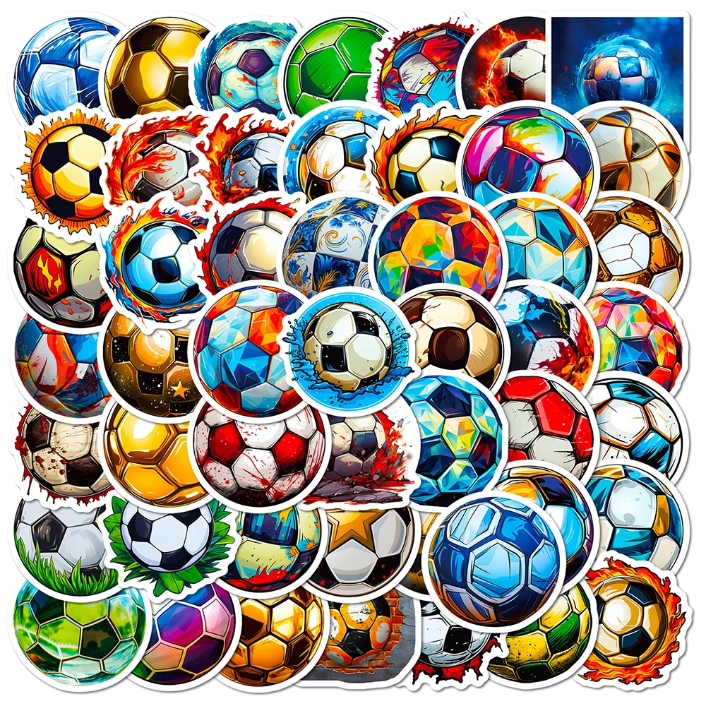 10/30/50PCS Football Cartoon Sticker Stickers for Kids DIY Graffiti Luggage Laptop Bike Waterproof Cool Sports Soccer Decals Toy