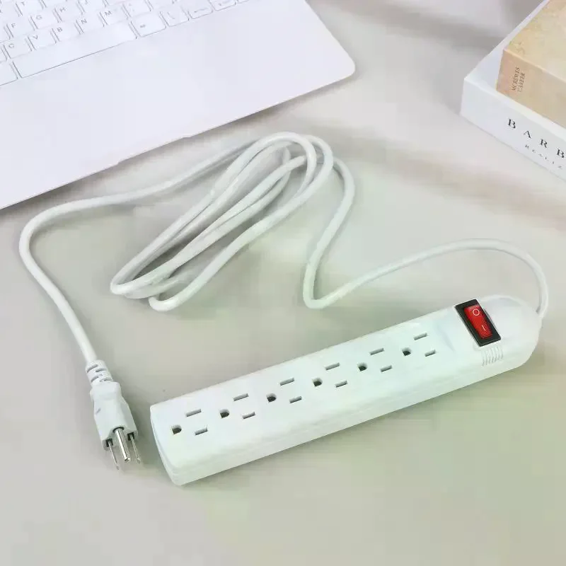 Power Strip 6 Outlet 2M Surge Protected Extension Cord On Off Switch Safe Socket For Home Office Dorm Electronic Charging US