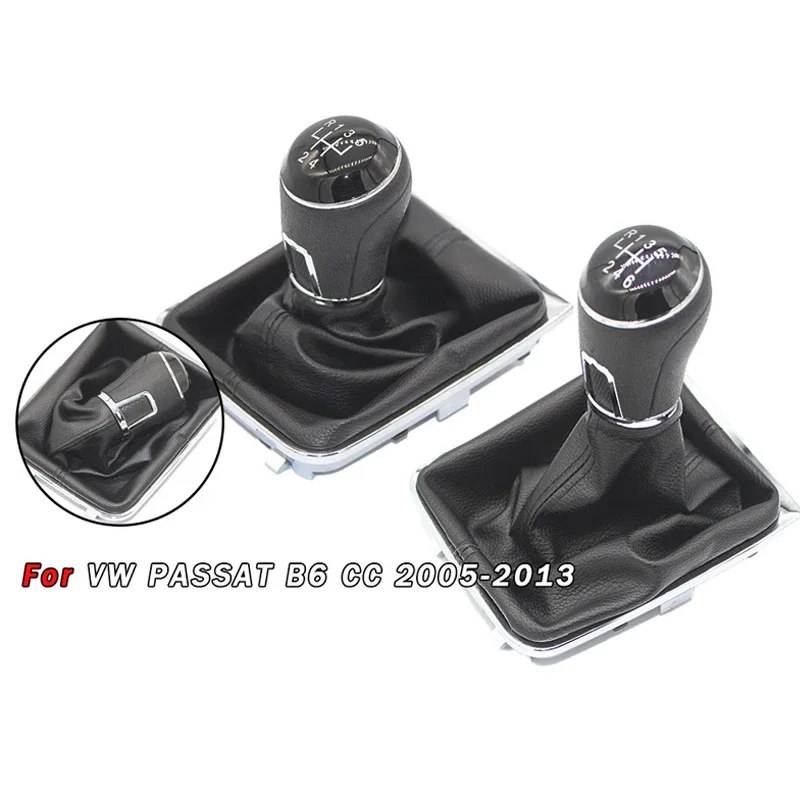 

5/6 Speed Integrated Gear Shift Knob & Dust Boot for VW Passat B6 CC 2005-2013 - Transmission Lever, Durable Car Accessories