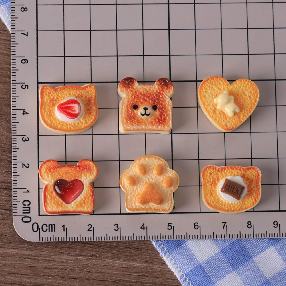 6 Stück 1/12 Maßstab Puppenhaus Miniatur Bären-Karamell-Toastbrot Spielküchen-Lebensmittel für Puppenzubehör – Detail 4