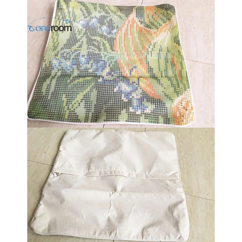 Five color flowers Needlework Kit Unfinished Acrylic Yarn Embroidery Pillow Tapestry Canvas Cushion Front Cross Stitch