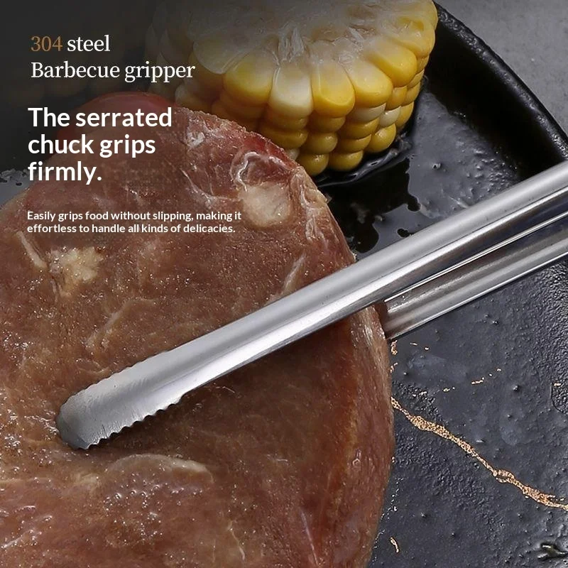 Multipurpose Stainless Steel BBQ Clip Reusable Meat Vegetable Tweezers Portable Kitchen Tongs For Daily Grilling Cooking Use