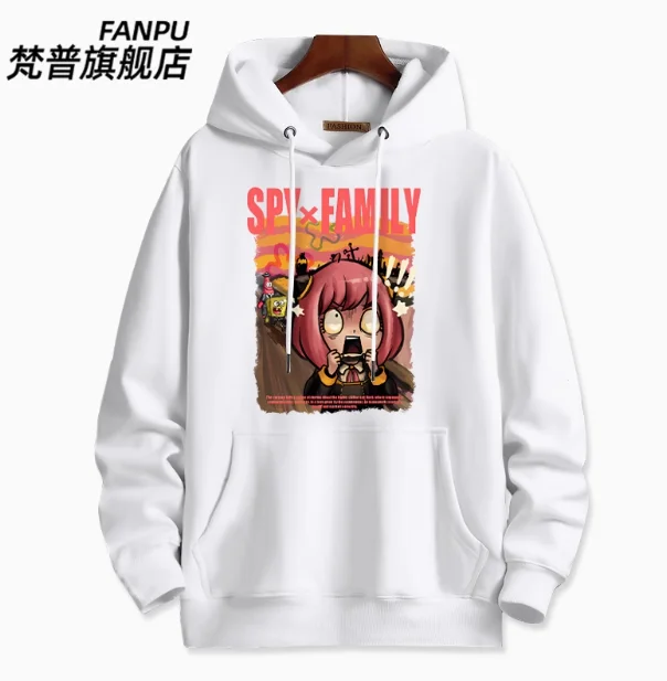 Anime SPY×FAMILY Anya Forger Sudadera con capucha Cosplay Otoño Invierno hombres mujeres abrigo chaqueta suelta Tops