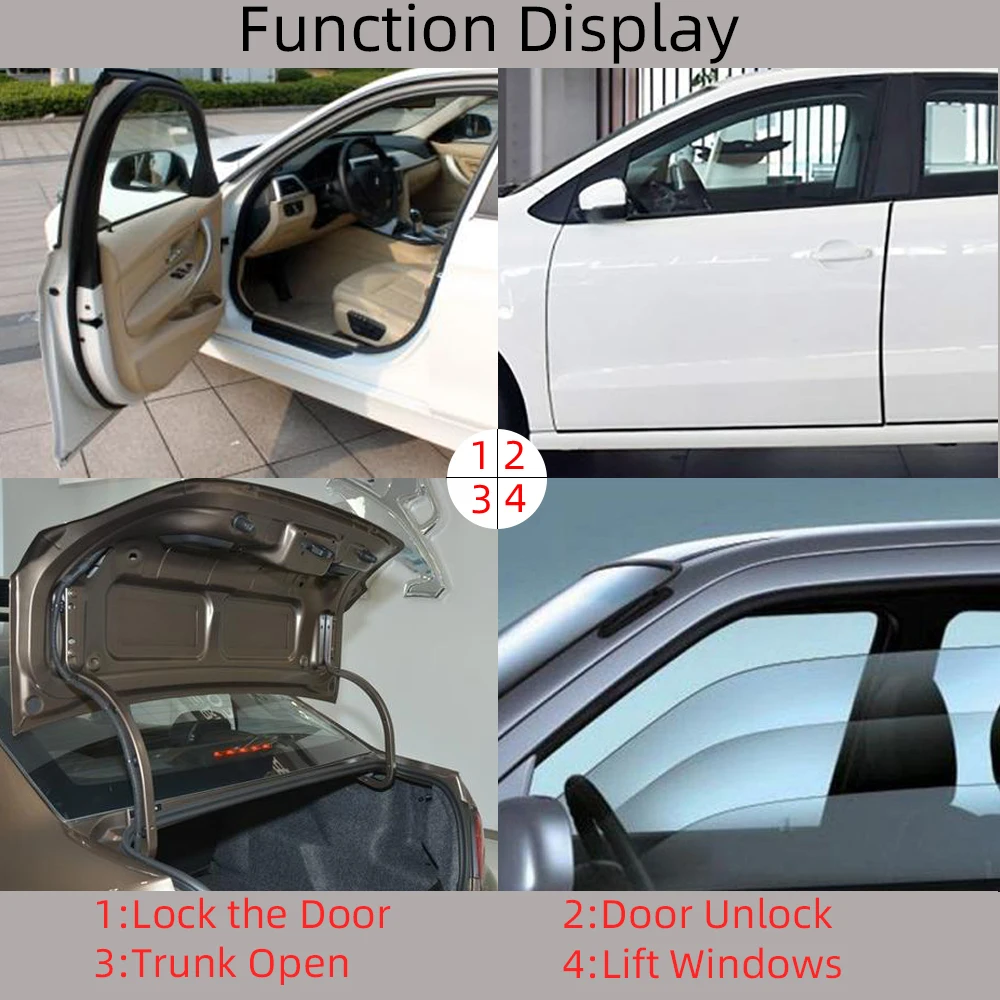 Hippcron Car Remote Central Lock Door Keyless Entry Car Alarm Systems Open The Trunk with Light Flashes