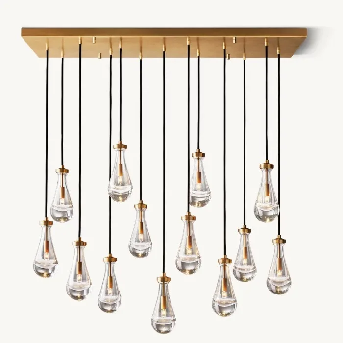 

Хрустальная лампа для столовой, гостиная, американская вилла, клуб, бар, лестница, лампа, длинная люстра, партия