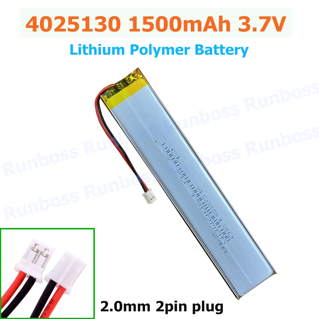 3.7V 4025130 Polymer Lithium Battery 1500mah For DVD GPS Bluetooth Recorder Mirror Headlight Cabinet LED Strip light Strip cell