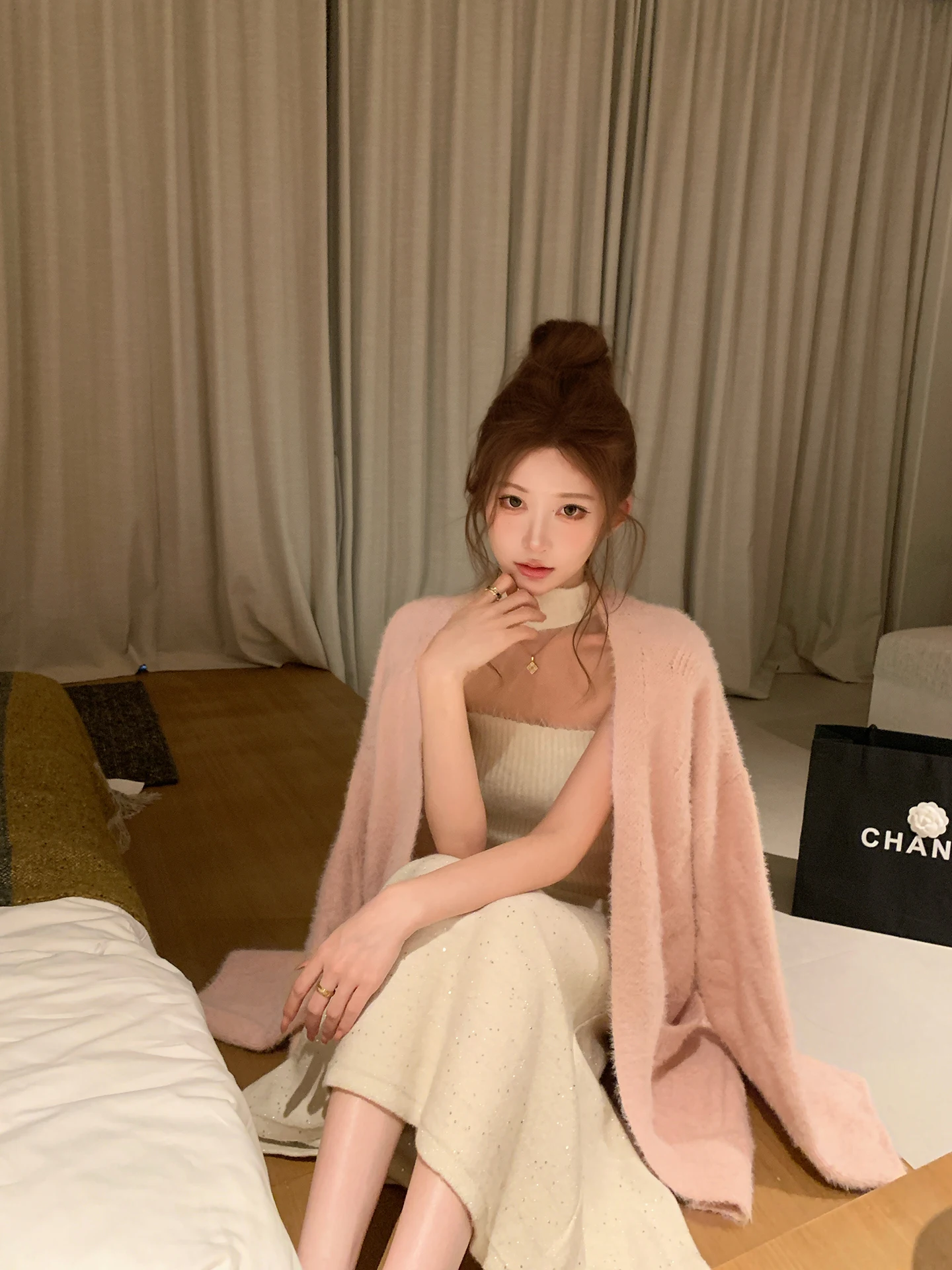 

Chen DaYu Women's Thiened Loose Knitted Cardigan Sweater Soft Faux Fur Vest Top V-Ne Long Sve Winter Warm Outerwear