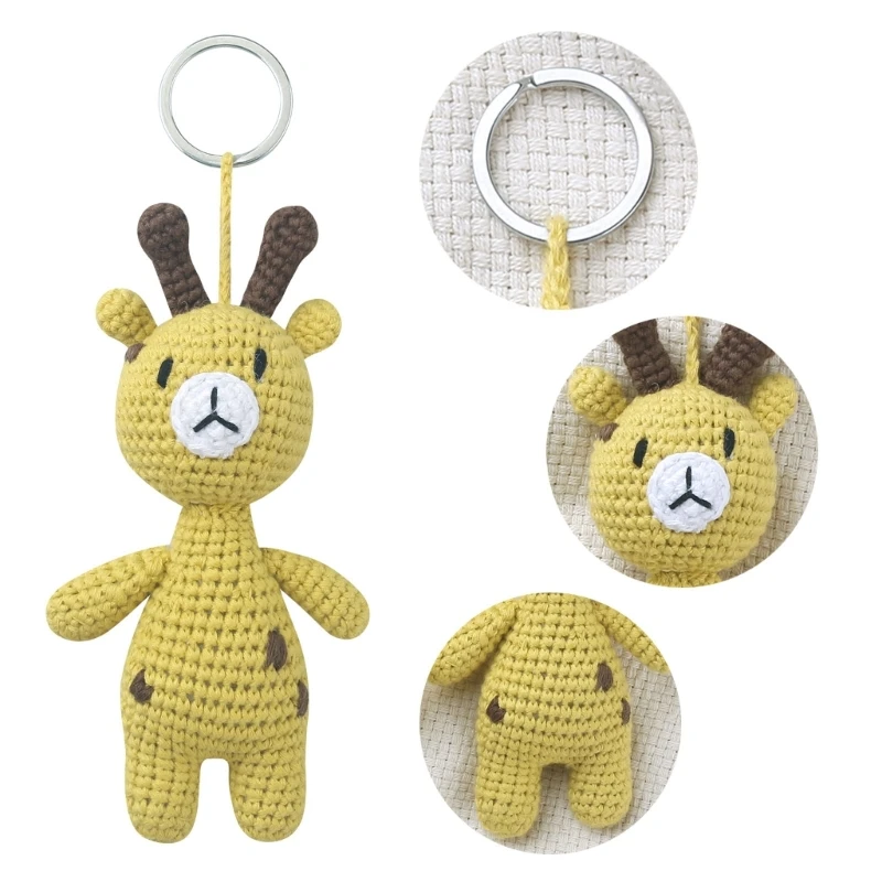 77HD Crocheted Lion Keychain for Toy Machine Gift Carnival Prizes for Kids Backpack