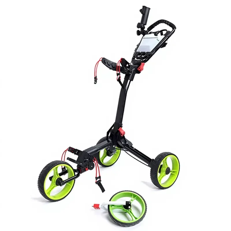 Foldable 3 Wheel Aluminum Golf Cart Lightweight Portable Electric Trolley Custom Logo Design for Outdoor Sports Leisure