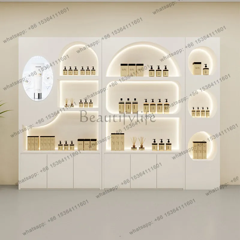 LJY Modern High-end Cosmetic Display Cabinet Nordic Creative Beauty Salon Product Display Cabinet Salon Commercial Furniture