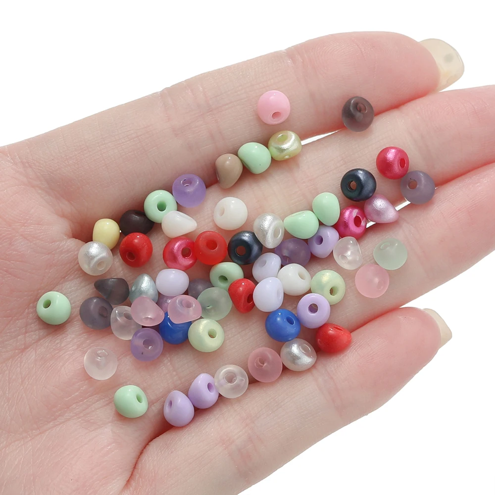 100 unids/lote 5mm cuentas acrílicas de colores mezclados Mini espaciador de gota de agua cuentas sueltas para DIY pulsera collar suministros de joyería