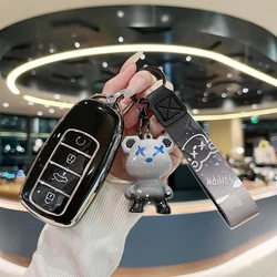 TPU Protective Case for Key Fobs For Chery Tiggo 8 Pro Tiggo 8plus New 5 Plus 7pro Max Omoda 5 C5 Modod With Exquisite Keychain