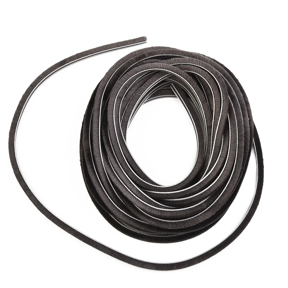 10M Draught Excluder Brush Cassette Fur Strip Aluminum Window Vertical Fur Acoustic And Dustproof Strip Seal Weatherstrip 5*6mm