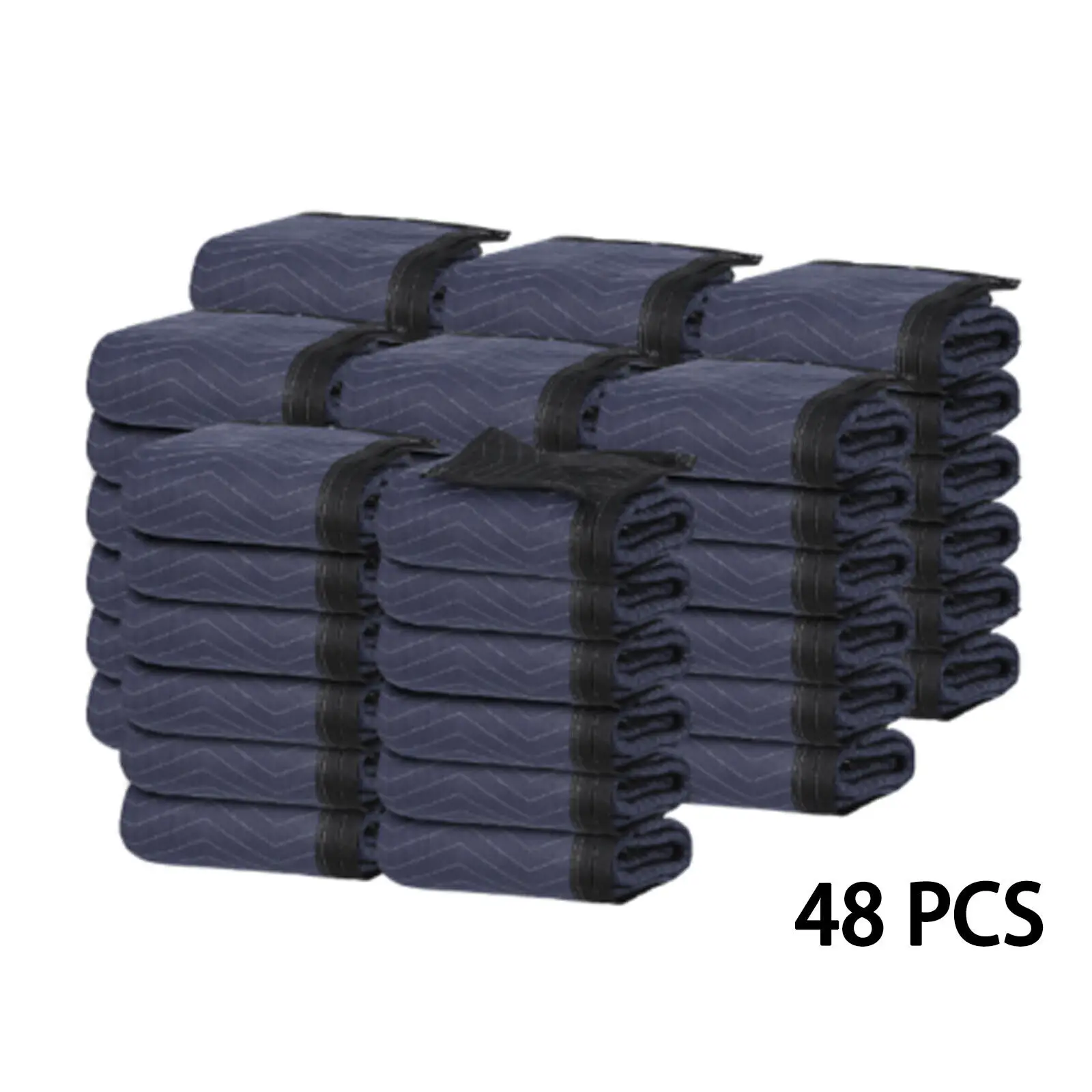 48 PCS Moving Blankets 80 ×72 inch Non-Woven Shipping Furniture Pads Blue