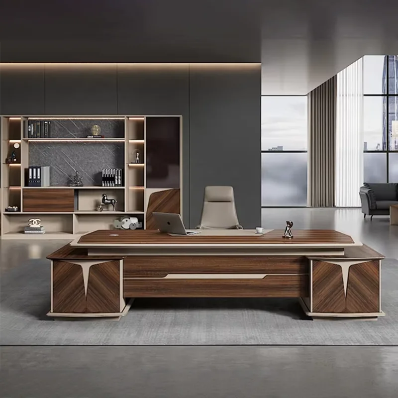 ❀zz Custom Modern Office Furniture L-shaped boss Manager Direcors Desk Table with Side Table^