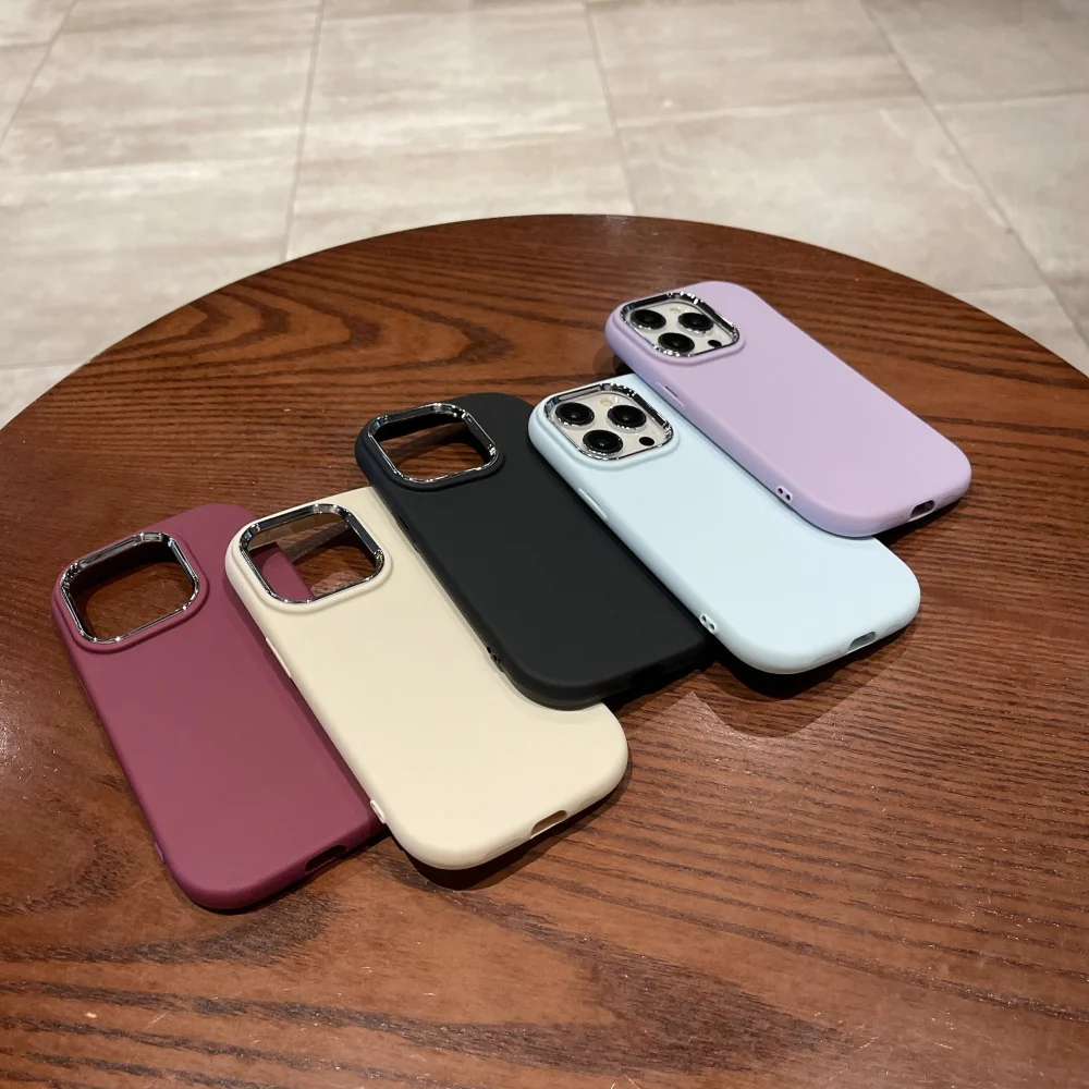 Luxury Shockproof Candy Soft Matte Silicone Phone Case For iphone 15 14 13 12 11 Pro Max Bumper White Black Purple Back Cover