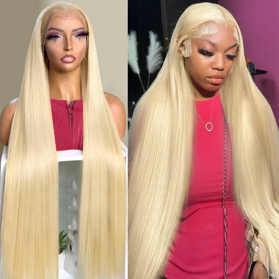 

40 46 Inch 613 Honey Blonde Bone Straight 13x6 Lace Front Human Hair Wig Brazilian 200% Colored 13x4 Lace Frontal Wigs For Women