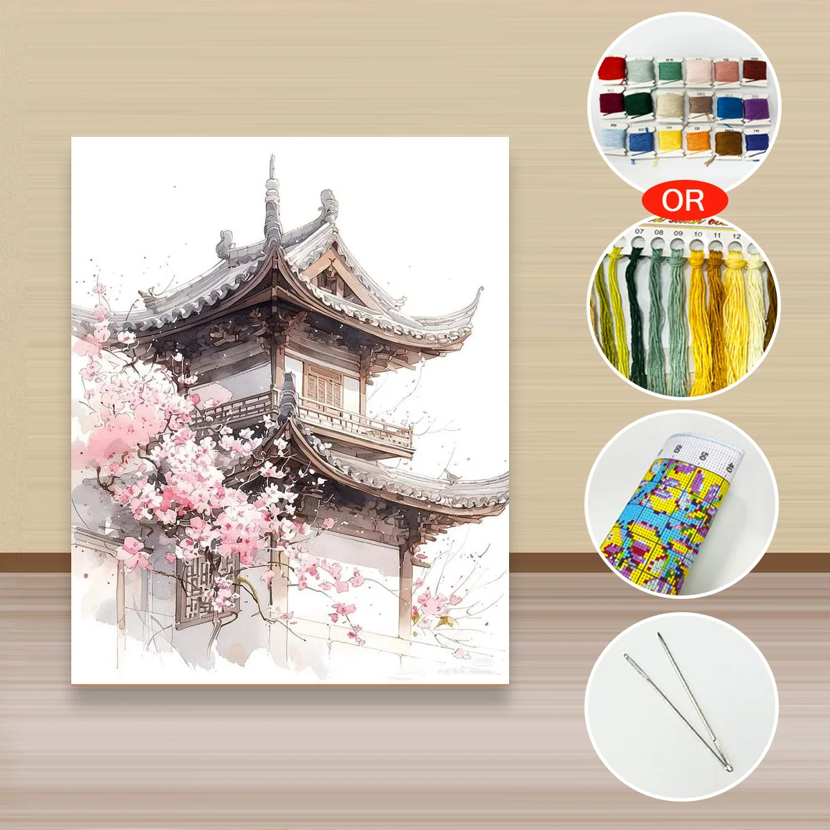 1 Stück 40x50cm/15,7x19,69 Zoll, 11Ct/14Ct Kreuzstich-Set, DIY Valentinstagsgeschenk, Stickerei-Set für Festivals, Landschaften – Detail 3