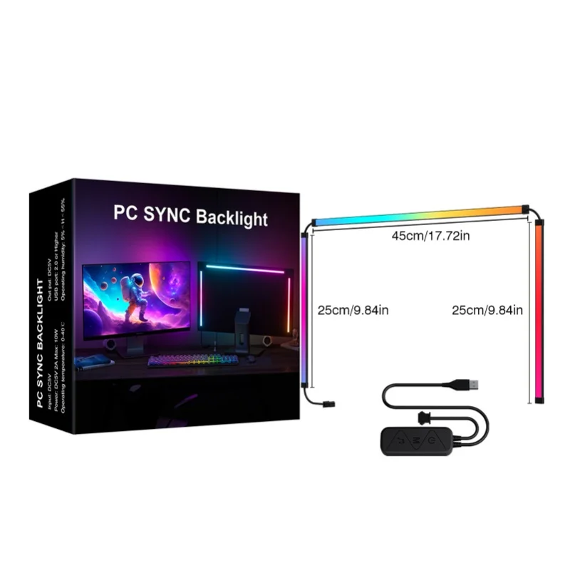 Display dell'ambiente fantasma RGB Barra luminosa a LED Ritmo musicale Software di sincronizzazione della luce dinamica Modalità dinamica a colori controllabile