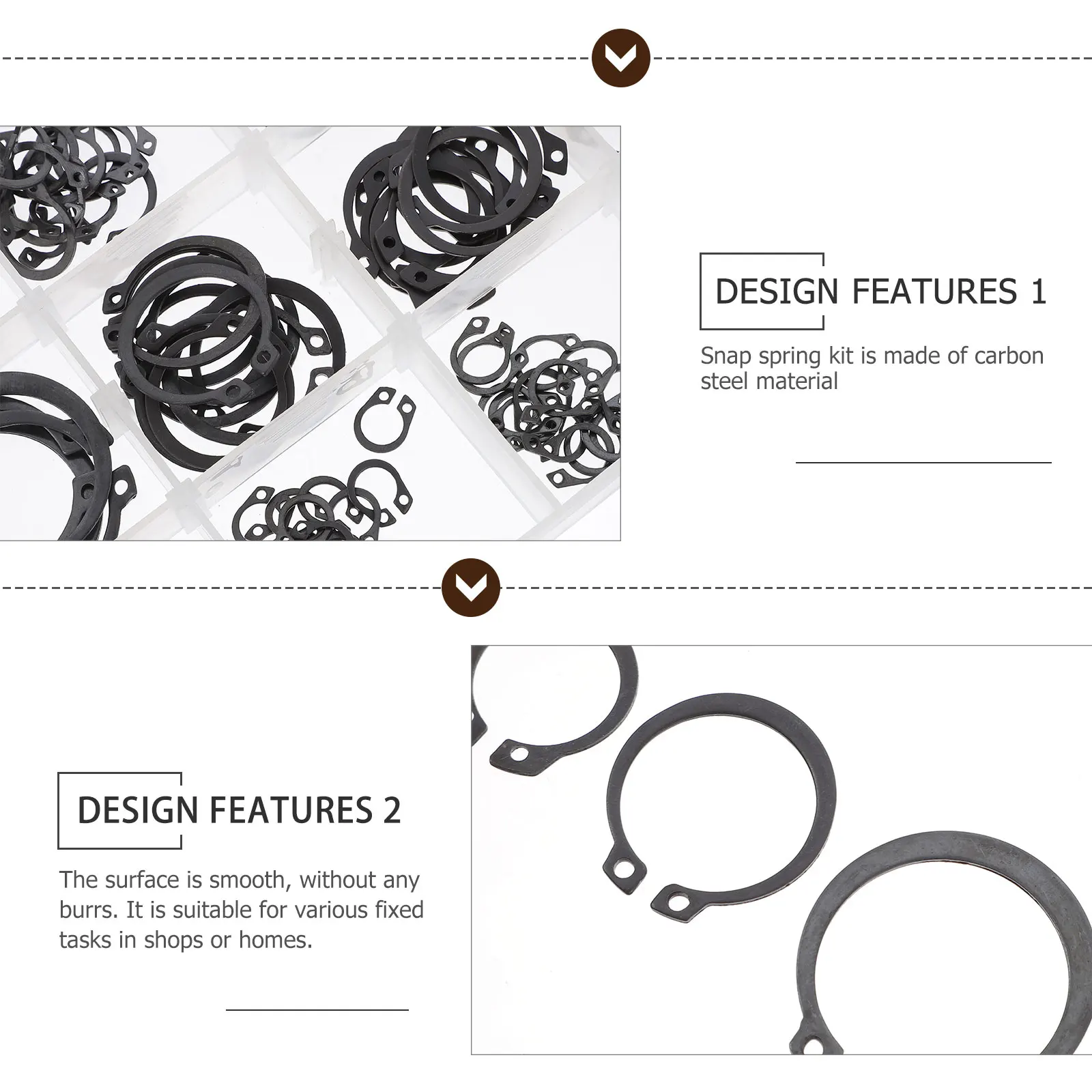 

C-type Retaining Ring Carbon Steel Snap Ring C-clip Shaft Thick Sealing Washer Anti-rust Fixed Tasks Shop Home