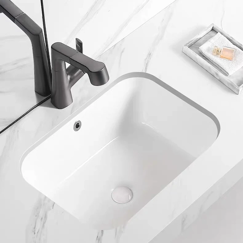 

Ceramic Deepening Undercounter Basin Flat Bottom Large Capacity Washbasin Household Bathroom Washbasin Balcony Laundry Basin