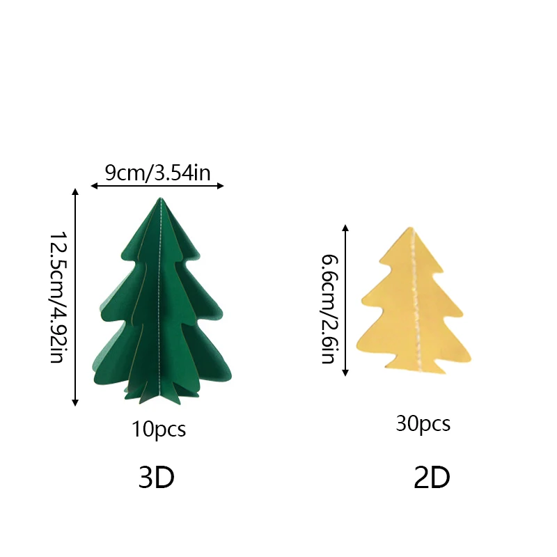 3D Christmas Tree Paper Garlands Mini Xmas Tree Shape Hanging Banner Streamer For 2025 New Year Party Home Wall Decorations