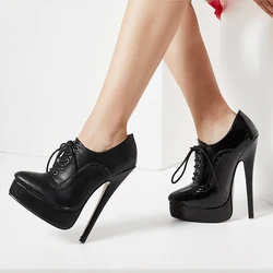 18CM High Heels Naked Boots,Women Pumps,Night Club Pole Dancing Shoes,Men Platform Botas,Front Lace-up,Red,Black,,Custom Colors