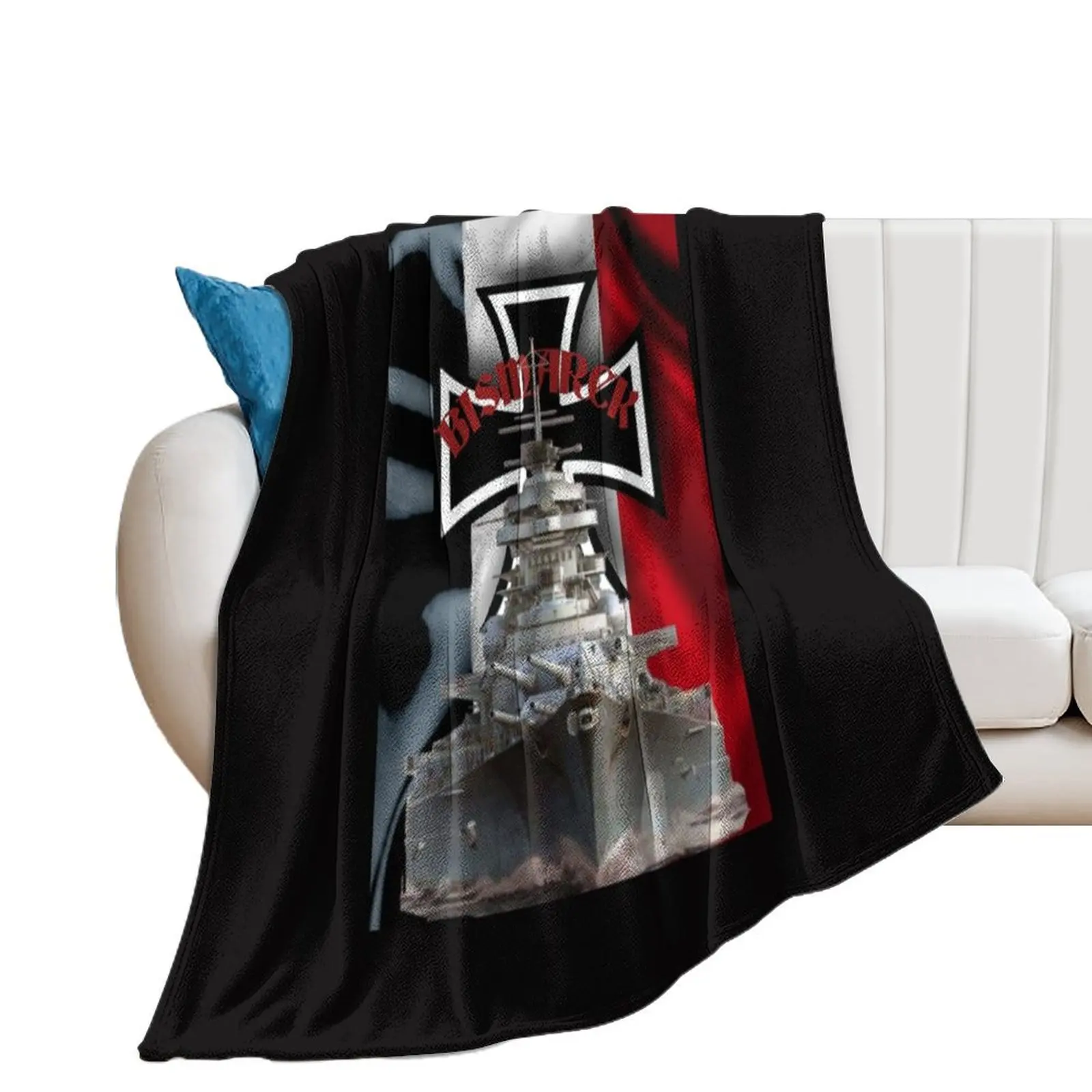 

German battleship BISMARCK 2 Throw Blanket Hair Furry Beautifuls Blankets