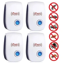 EURO 4pack Ultrasonic Pest Repeller - Effective Indoor Pest Control For Home, Kitchen, Office, Hotel, And Warehouse - Mosquito A