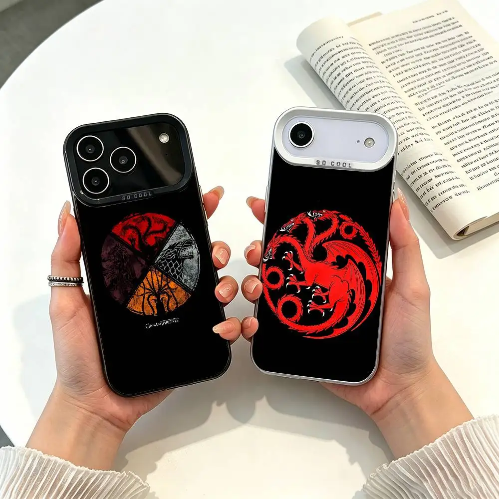 

Game of t-Thrones House Sigils For iPhone 17 16 15 14 13 12 11 Pro Max XS 17 Air Silicone Colored Silver Bumper Cover