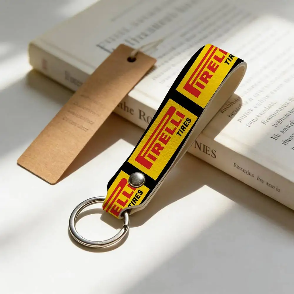 Motorcycle PIRELLI Simple Keychain Lightweight Key Ring Backpack Charm Card Holder
