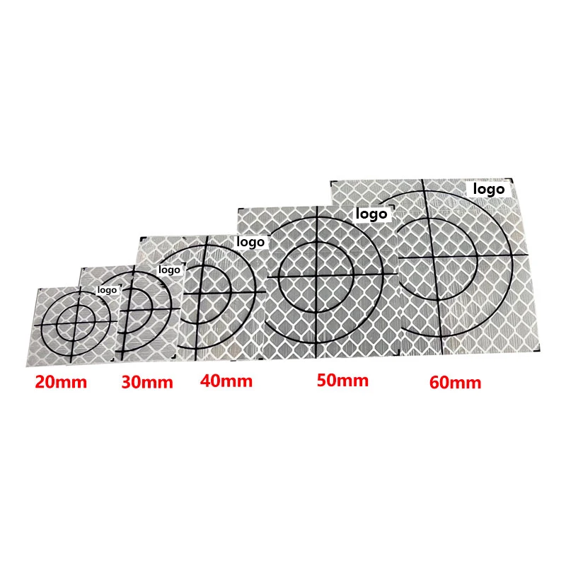 100pcs Reflector Sheet For Leica Total Station Survey Geography White Target Sheet Reflective Sticker  Size 20/30/40/50/60MM