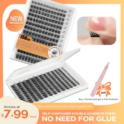 EASITENSION No Glue Needed Self Adhesive Cluster Lash Diy Adhesive Cluster Lashes Extension Reusable Glue-free Lashes