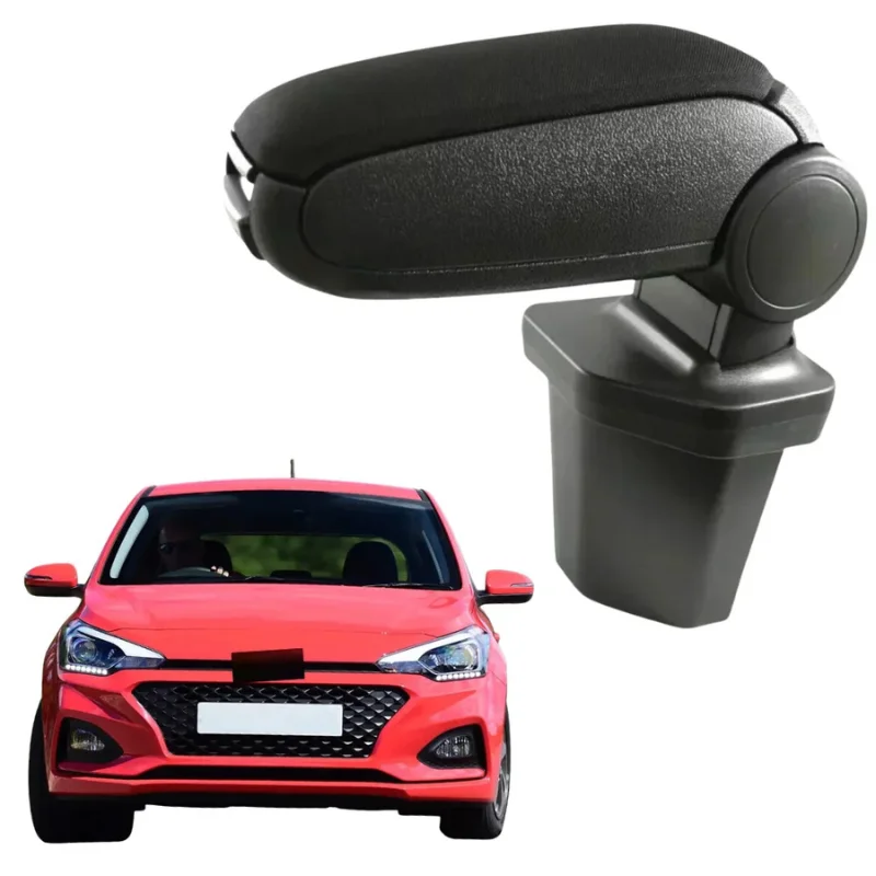 

For Hyundai i20 mk2 2015-2020 Center Console Armrest Storage Box Black Leatherette / Fabric Car Interior Accessories