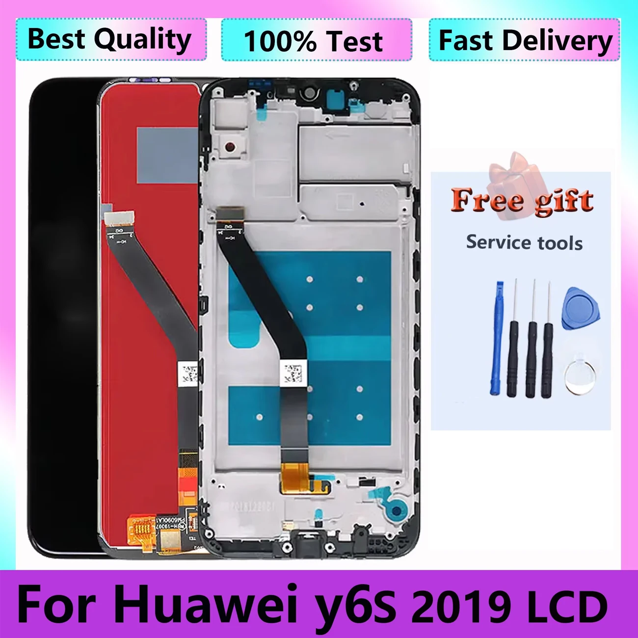 Pantalla Full With Frame For Mobile Phone HUAWEI Y6s 2019 Lcd Display Touch Screen Replacement Repair Parts  JAT-L41 L28 LX1 LX3