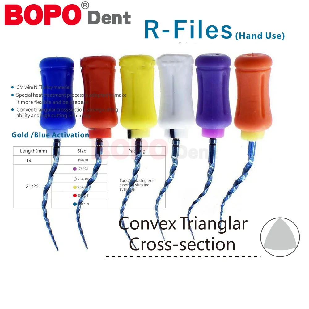 6 stks/pak Tandheelkundige Endodontische NiTi Hand Gebruik Bestand Warmte Geactiveerde Roterende Endo Naald SX-F3 21/25/31mm F4 F5 Wortelkanaalbehandeling Super Bestanden