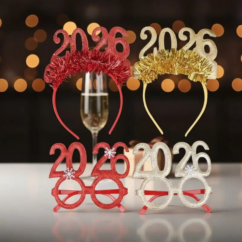 2026 Weihnachtsstern Farbe Stirnband Brille Silvester Kreative Urlaub Party Dekoration Kopfbedeckung Geschenk