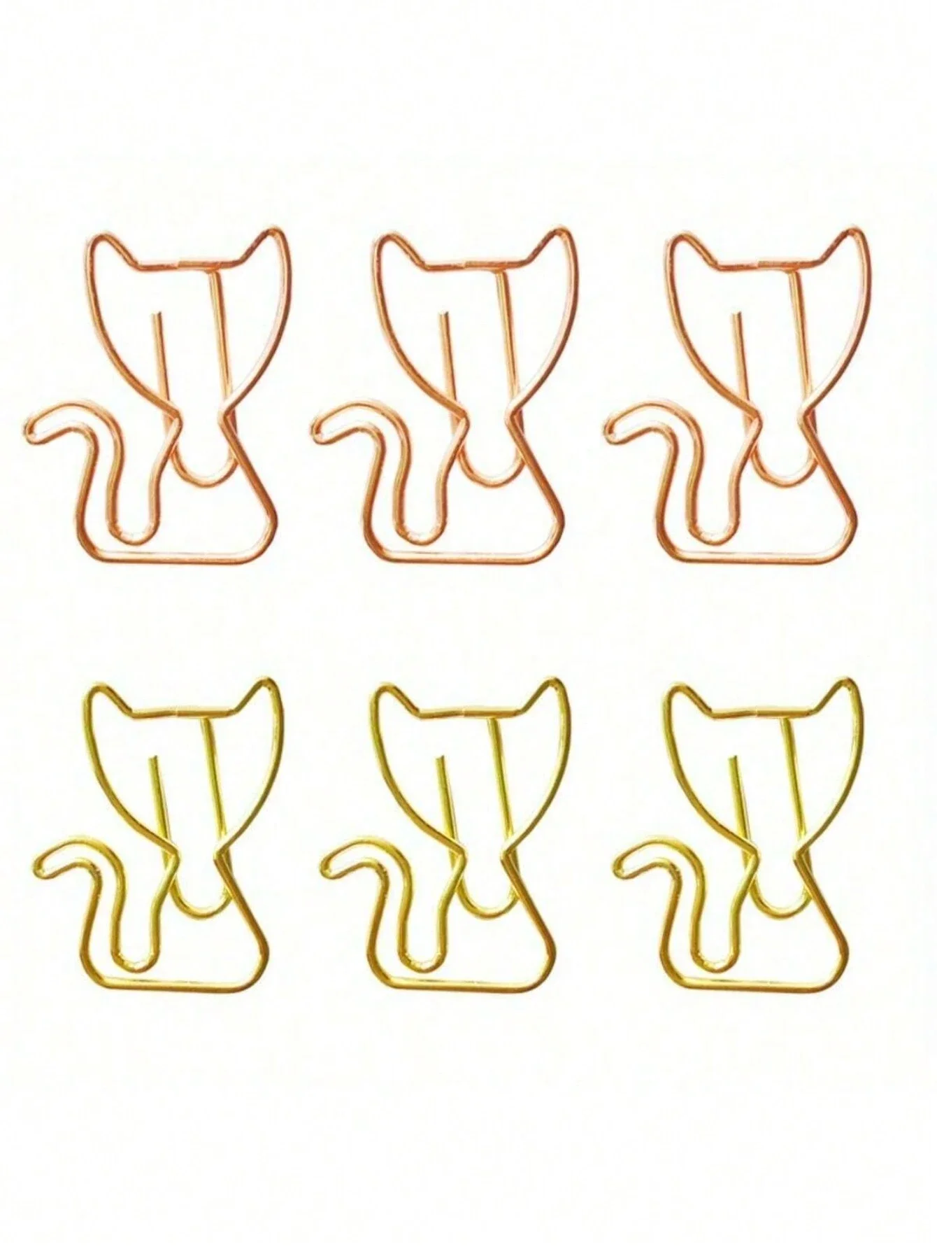 10 Uds. Clips de papel metálicos con diseño de gato y gatito, marcapáginas para cuadernos, suministros escolares, anillo de seta, Discos de goma mm A, carpeta