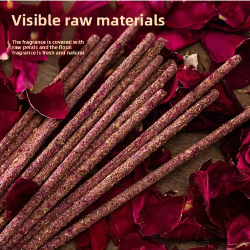 1 Box 40pcs Natural Handmade Rose Incense Sticks Organic Lavender, Jasmine, Osmanthus Home Fragrance Stick Incenses