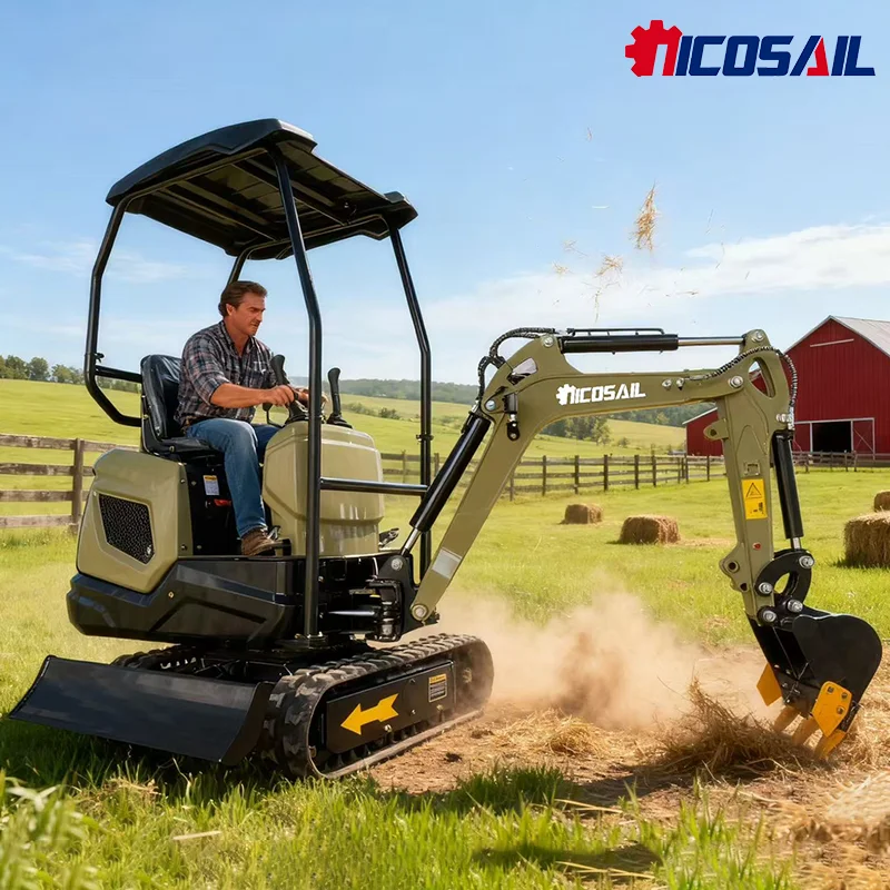 

Nicosail OKW12N Small excavators for household gardens weighing 1.2 tons Mini Digger are sold by manufacturers at a low price